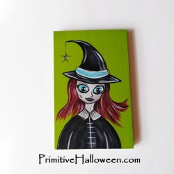 Original Blair The Witch Painting Primitive Halloween Folk Art